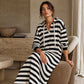Women's Casual Striped Hoodie Dress