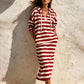 Women's Casual Striped Hoodie Dress