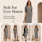 Women's Casual Striped Hoodie Dress