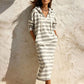 Women's Casual Striped Hoodie Dress