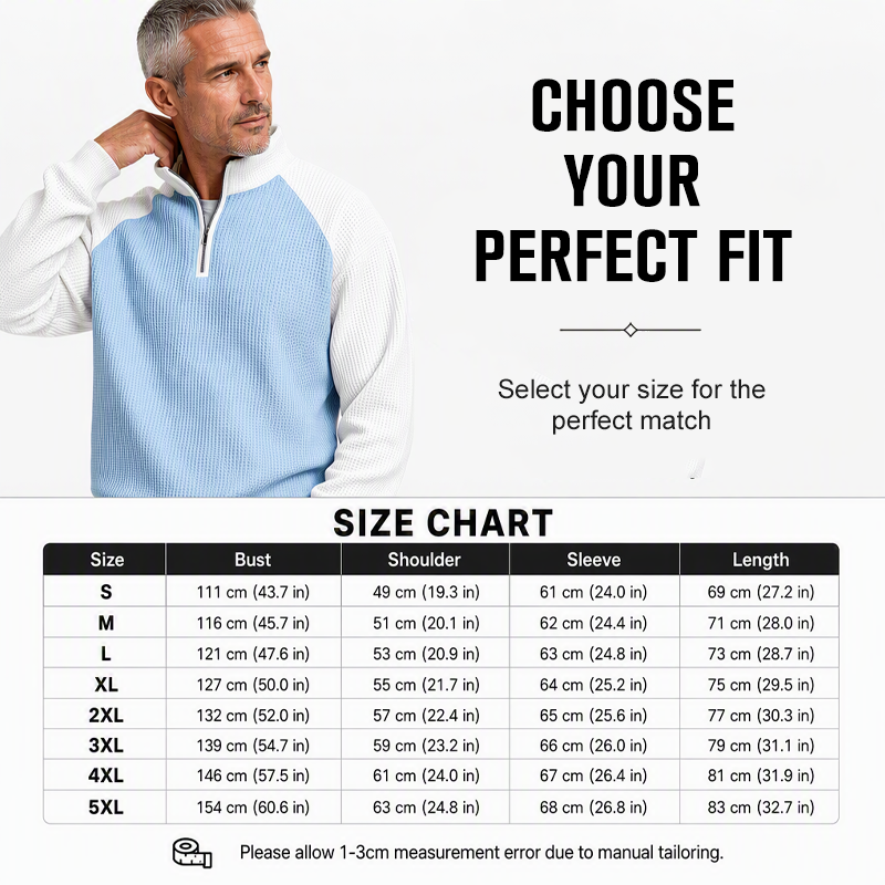 Men's Waffle Knit Quarter Zip T-Shirt
