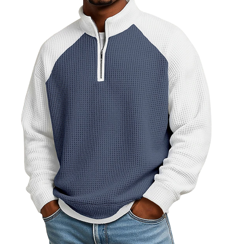 Men's Waffle Knit Quarter Zip T-Shirt