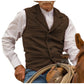 Men's Vintage Lapel Herringbone Tweed Vest