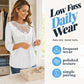 ✨ Feminine Comfort | Women's Hollow-Out Lace Patchwork 3/4-Sleeve Blouse