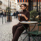 Women’s Elegant Turtleneck Top & High-Waist Pants Set