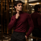 Men's Stylish Quarter-Zip Mock Neck Sweater