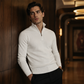 Men's Stylish Quarter-Zip Mock Neck Sweater