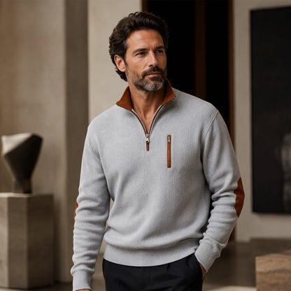Men's Color-Block Corduroy Half-Zip Sweatshirt