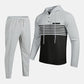 Men's Sporty Color-Block Waffle Knit 2-Piece Set