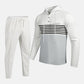 Men's Sporty Color-Block Waffle Knit 2-Piece Set