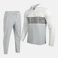 Men's Sporty Color-Block Waffle Knit 2-Piece Set