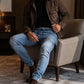 Men's Slim Fit Elastic Waist Denim Joggers