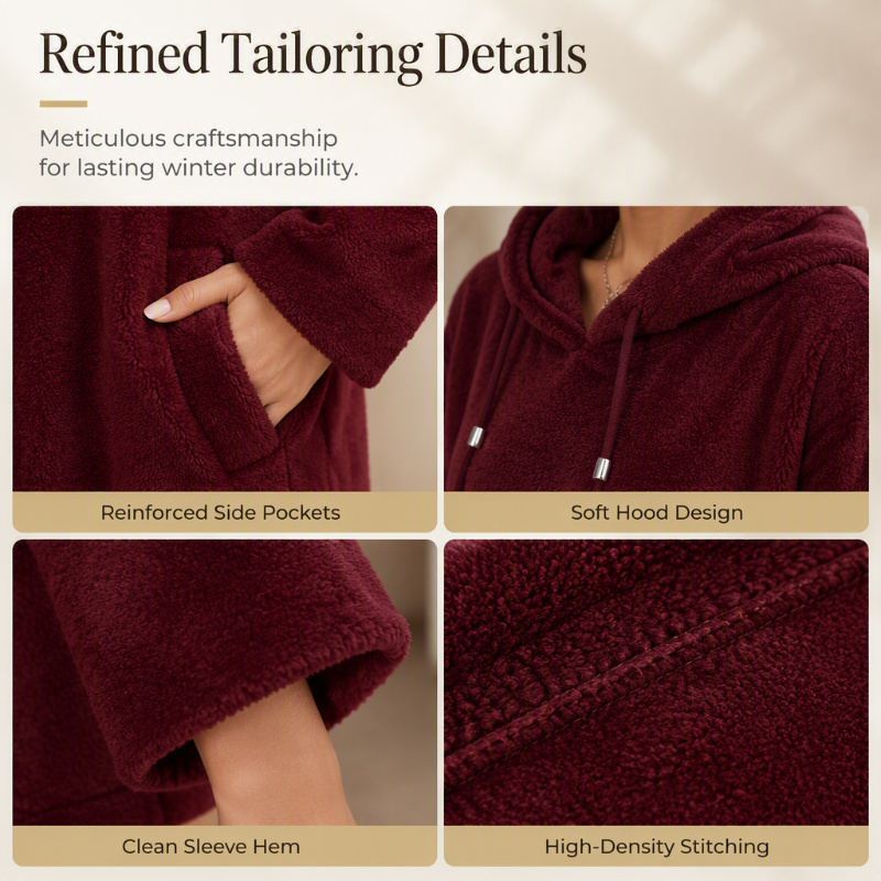 Women’s Casual Plush Hooded Lounge Dress