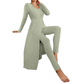 Women’s Casual Soft Ribbed Knit Two-Piece Set