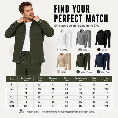Men's Casual Corduroy Jacket & Pants Set