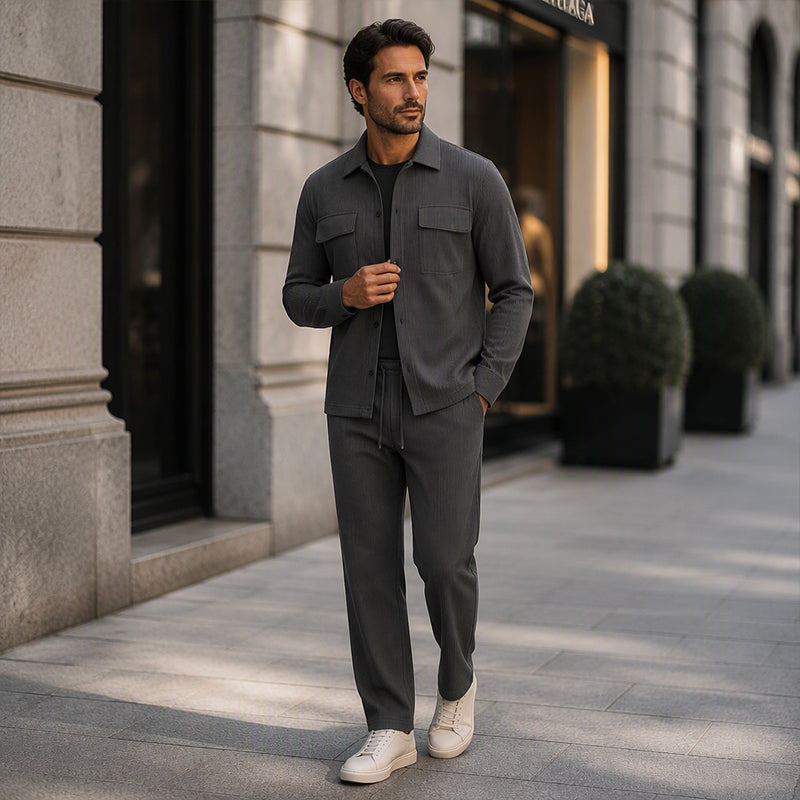 Men's Casual Corduroy Jacket & Pants Set