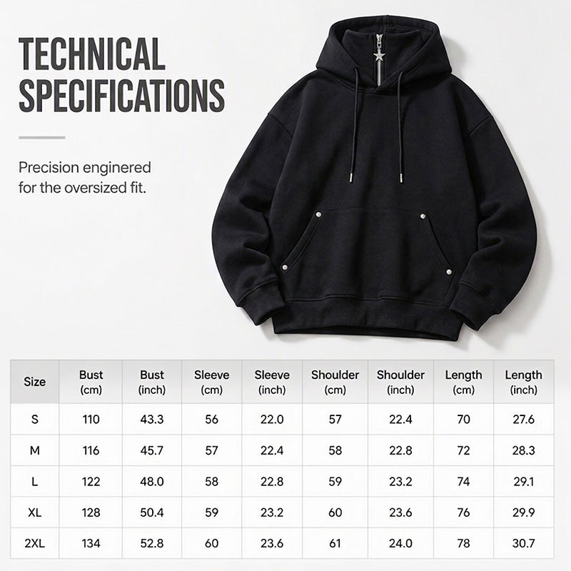 🍂 Men’s High-Collar Loose-Fit Hoodie – Cosy Comfort & Effortless Autumn Style
