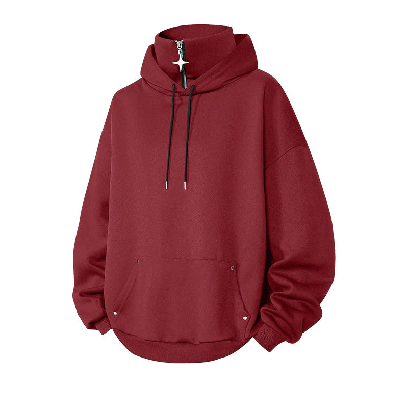 🍂 Men’s High-Collar Loose-Fit Hoodie – Cosy Comfort & Effortless Autumn Style