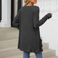 🍂 Fall Essential | Women's Striped Open-Front Long Knit Cardigan with Pockets