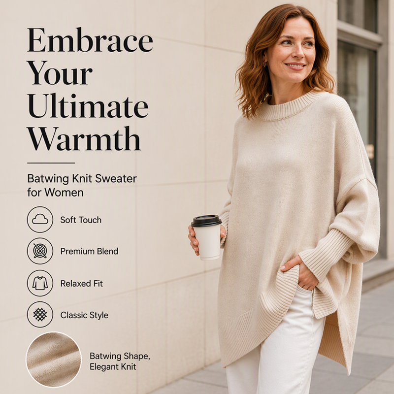 Women's Plus Size Crew Neck Pullover Sweater