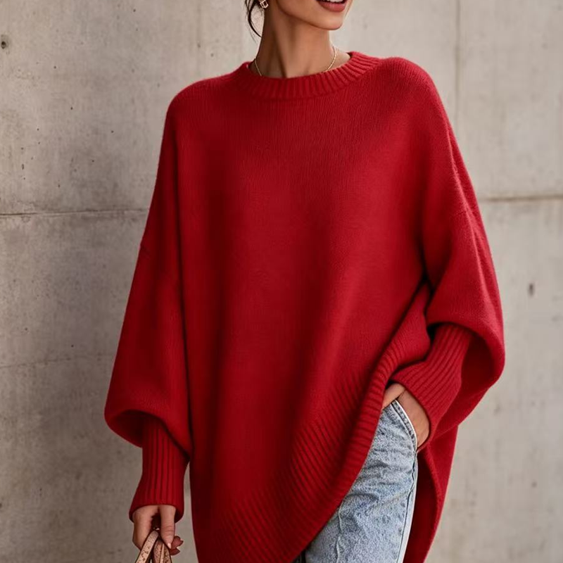 Women's Plus Size Crew Neck Pullover Sweater