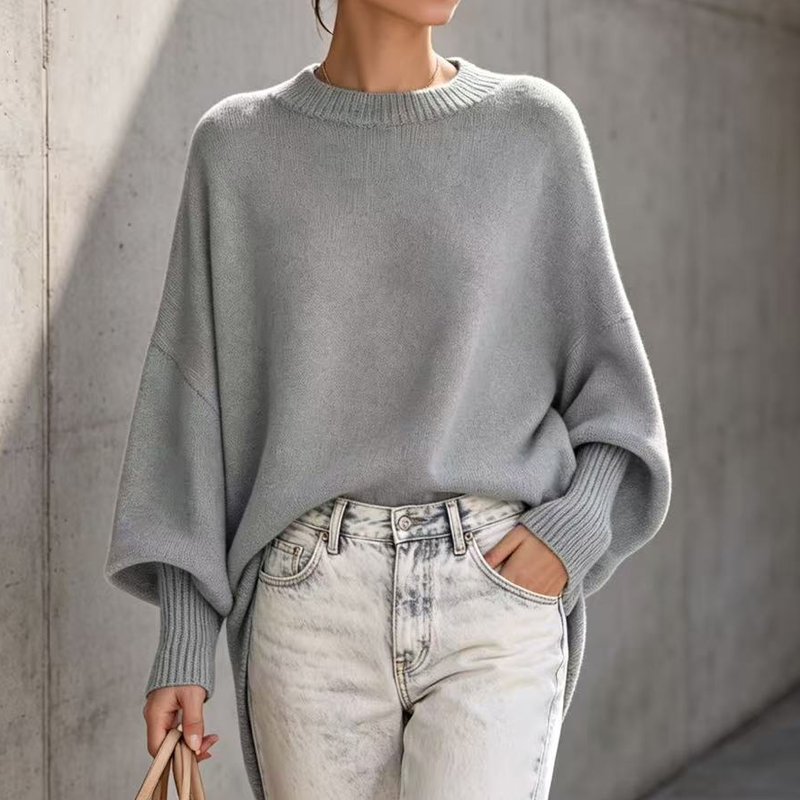 Women's Plus Size Crew Neck Pullover Sweater