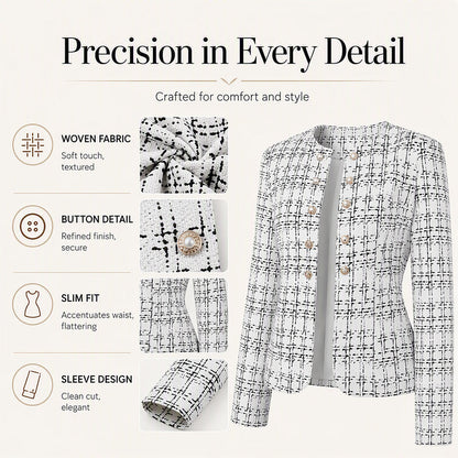 Women's Vintage Slim-Fit Tweed Jacket