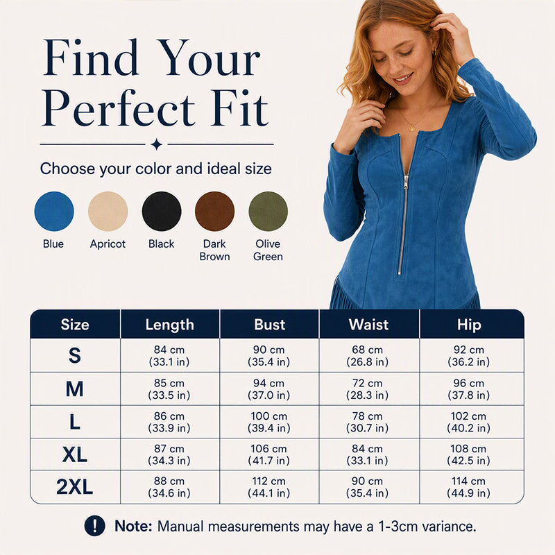 Women's Slim Fit Half Zip Fringe Dress