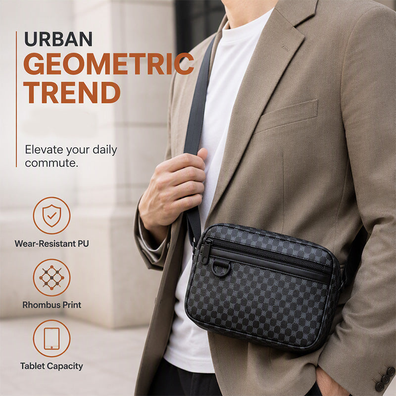 🖤 PU Leather Square Crossbody Bag for Men – Sleek Style & Everyday Convenience