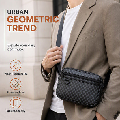 🖤 PU Leather Square Crossbody Bag for Men – Sleek Style & Everyday Convenience