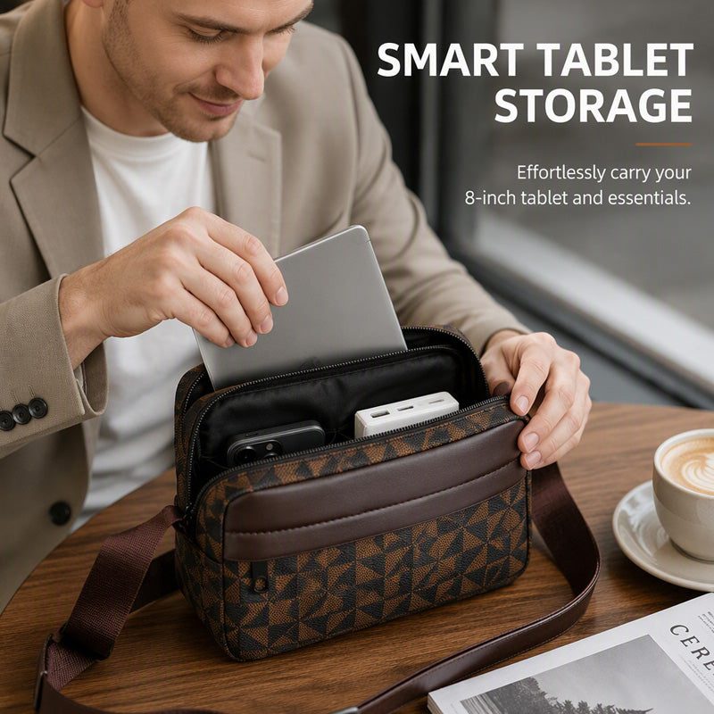 🖤 PU Leather Square Crossbody Bag for Men – Sleek Style & Everyday Convenience