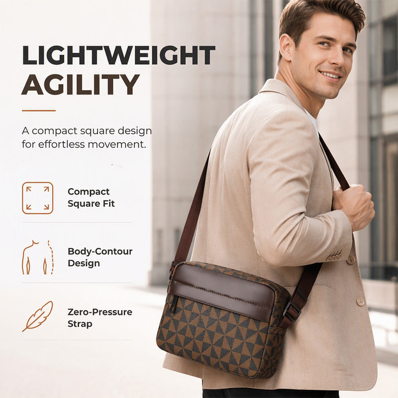 🖤 PU Leather Square Crossbody Bag for Men – Sleek Style & Everyday Convenience