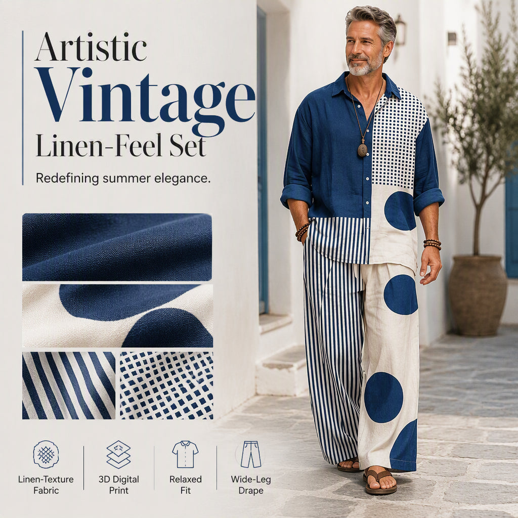 Men's Retro Loose Fit 2-Piece Set