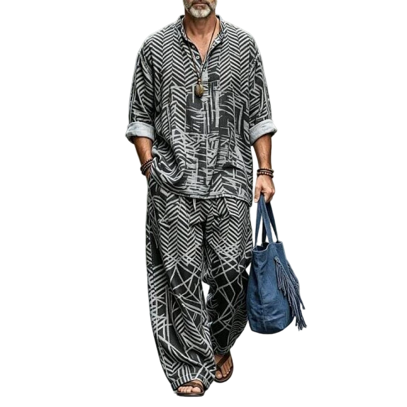 Men's Retro Loose Fit 2-Piece Set