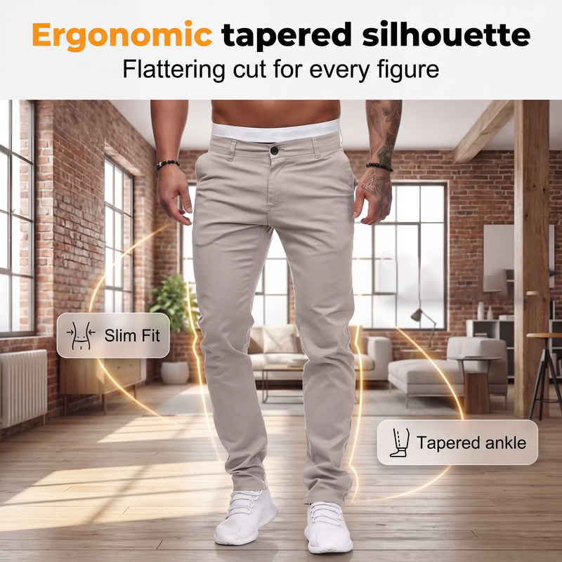 Modern slim-leg stretch pants