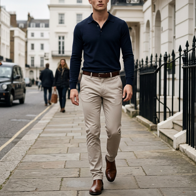 Modern slim-leg stretch pants