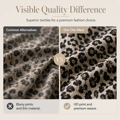 ✨ Timeless Statement Style | Women's Leopard Print Long-Sleeve Maxi Dress