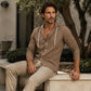 Men's Striped Long Sleeve Hooded Shirt