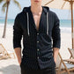 Men's Striped Long Sleeve Hooded Shirt