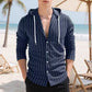 Men's Striped Long Sleeve Hooded Shirt