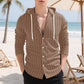 Men's Striped Long Sleeve Hooded Shirt