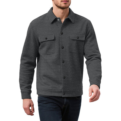 Men's Casual Waffle Textured Jacket