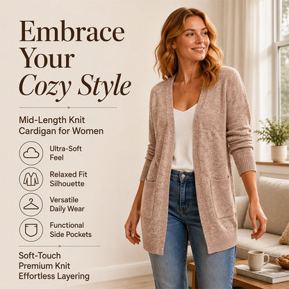 Women's Casual Open Front Knit Cardigan