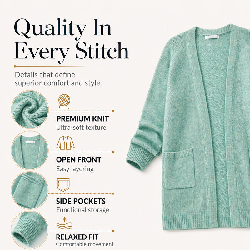 Women's Casual Open Front Knit Cardigan