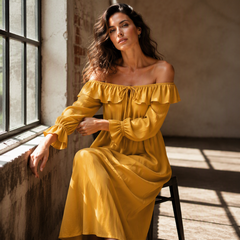 ⌛Limited-Time Offer-Women's Casual Off-Shoulder Maxi Dress