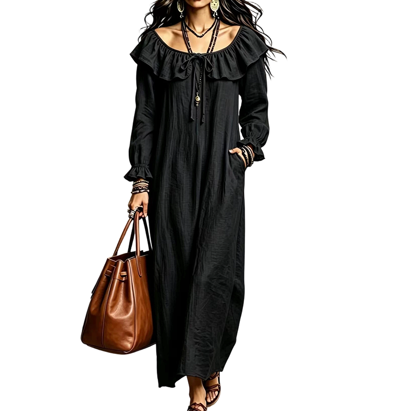 ⌛Limited-Time Offer-Women's Casual Off-Shoulder Maxi Dress