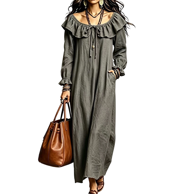⌛Limited-Time Offer-Women's Casual Off-Shoulder Maxi Dress