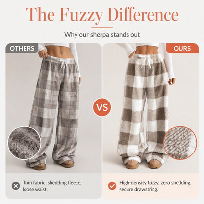 ⌛Limited-Time Offer-Women's Plush Plaid Wide-Leg Pants