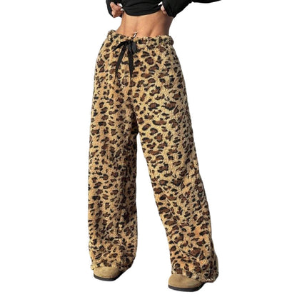 ⌛Limited-Time Offer-Women's Plush Plaid Wide-Leg Pants