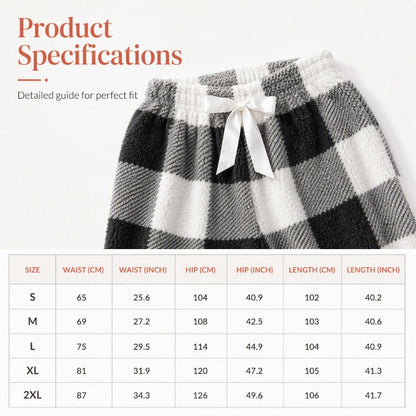 ⌛Limited-Time Offer-Women's Plush Plaid Wide-Leg Pants
